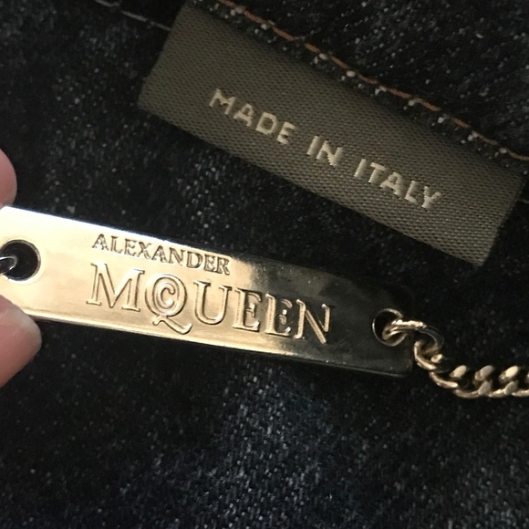 Alexander McQueen Denim 2pc Peplum Jean Jacket NWT - Picture 7 of 8